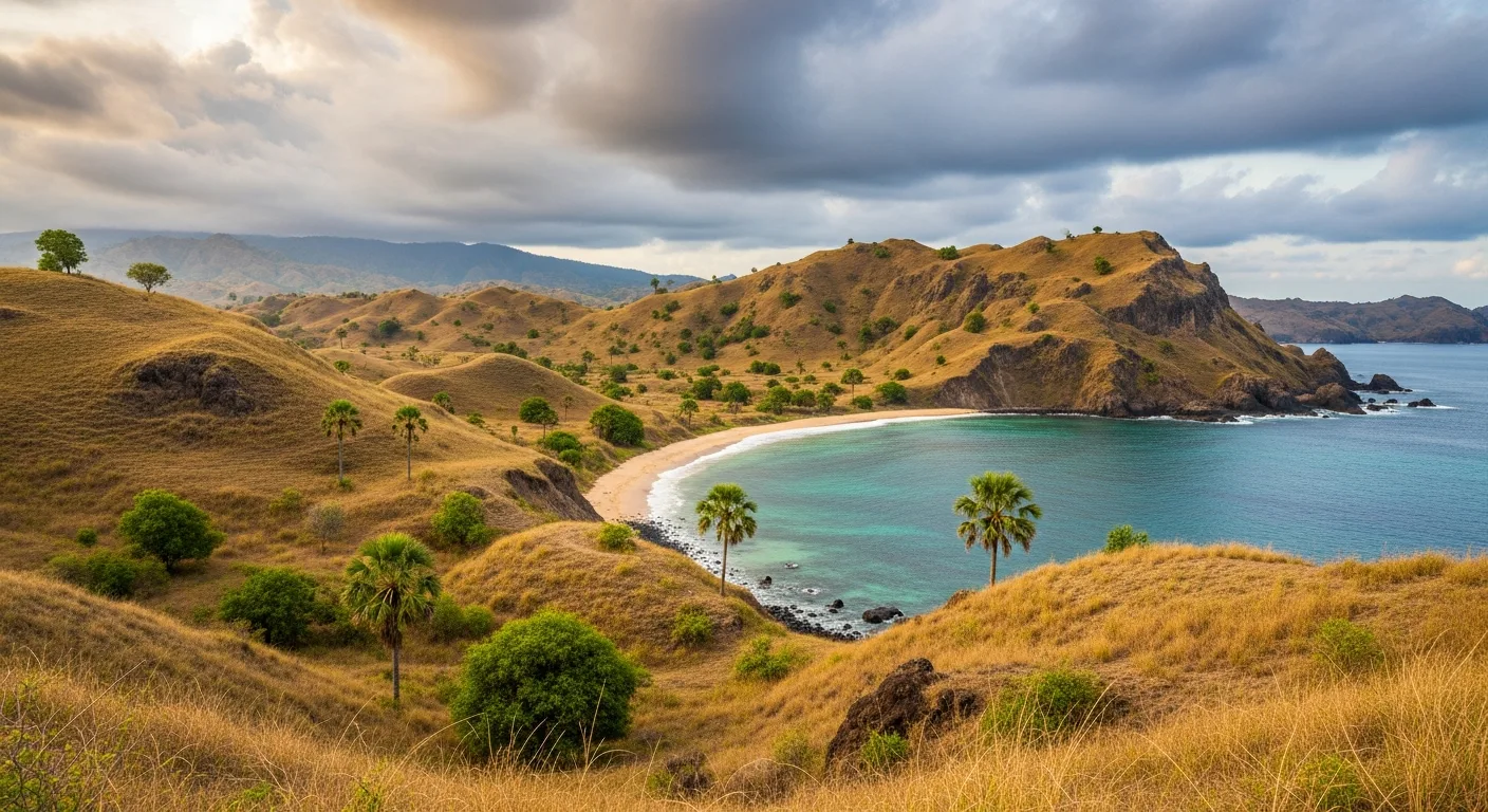 Komodo dragon resting near the Loh Liang ranger station on Komodo Island, visited by boat from Labuan Bajo