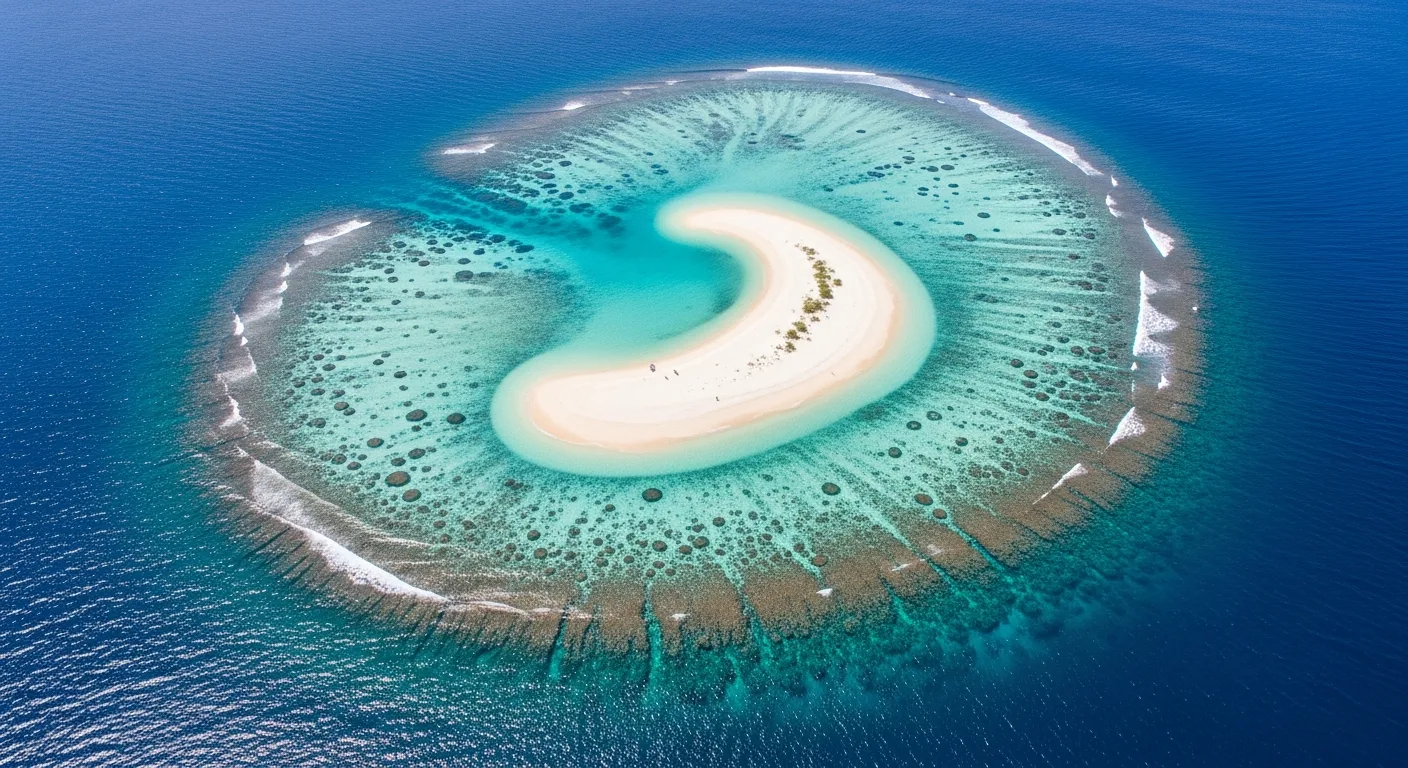 Taka Makassar sandbar curving through turquoise shallows near Komodo, visited on a boat tour from Labuan Bajo